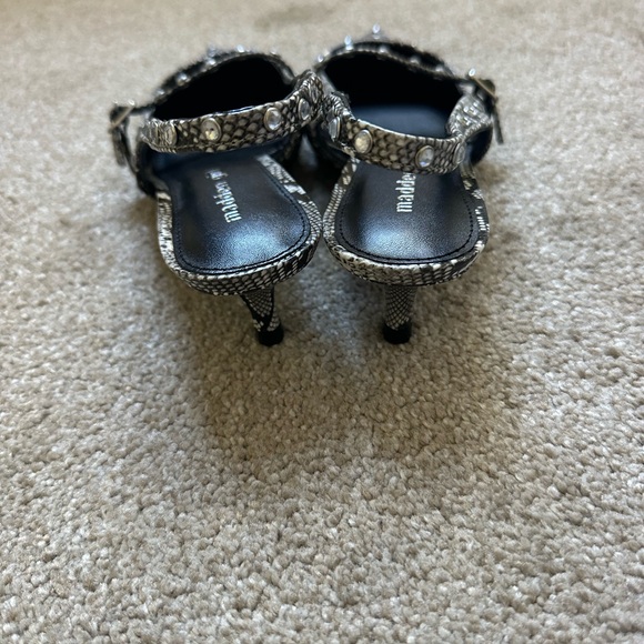 Madden Girl Snake Print Krystal Slingback Kitten Heels - Picture 3 of 5